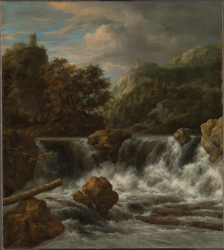 Berglandschap met waterval Wall Art by Jacob Isaacksz van Ruisdael - High-Resolution Digital Print