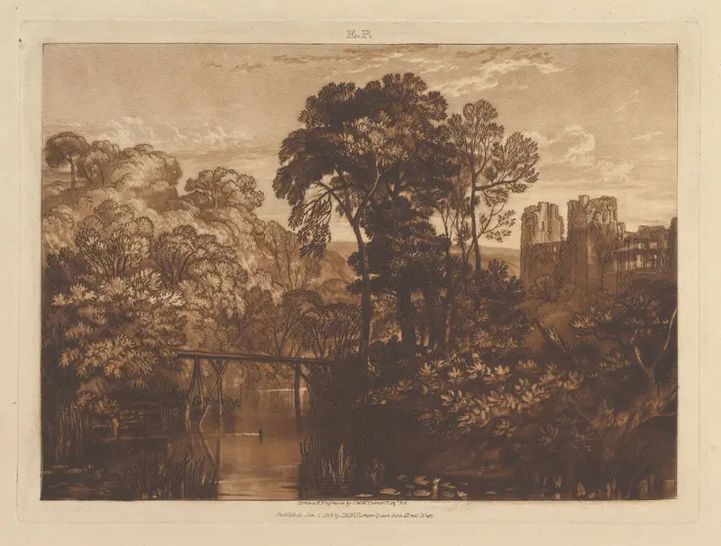 Berry Pomeroy Castle, part XII, plate 58 from "Liber Studiorum" Wall Art by Joseph Mallord William Turner - High-Resolution Digital Print