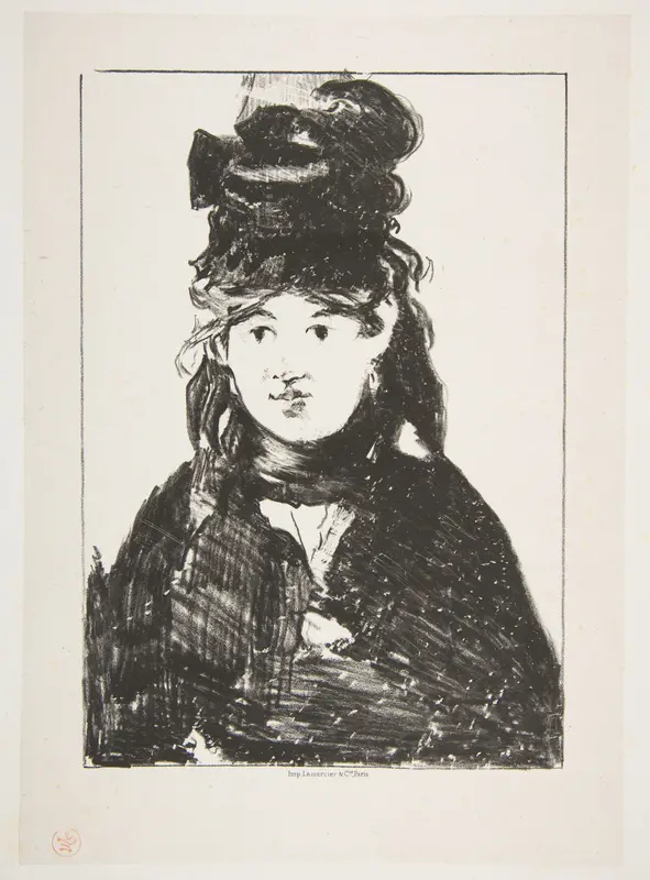 Berthe Morisot (in Black) Wall Art by Edouard Manet - High-Resolution Digital Print