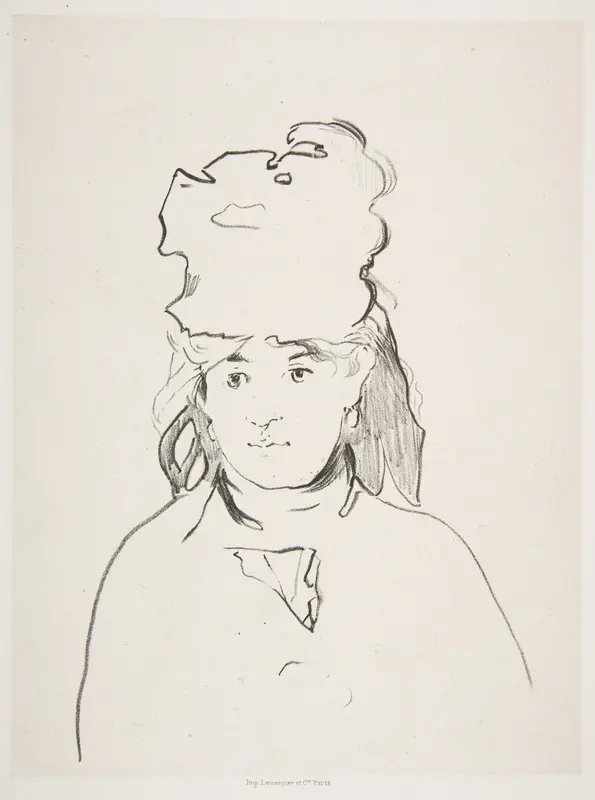 Berthe Morisot (in Silhouette) Wall Art by Edouard Manet - High-Resolution Digital Print