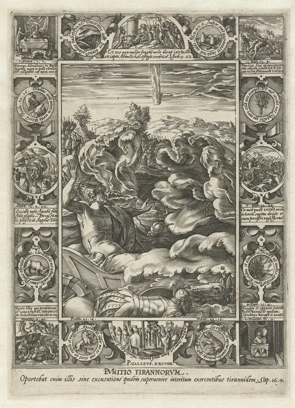 Bestraffing van het kwaad (de doortocht door de Schelfzee) Wall Art by Marcantonio Raimondi - High-Resolution Digital Print