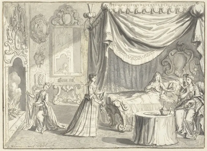 Bevalling van de keurvorstin van Saksen te Pillnitz, 24 oktober 1721 Wall Art by Unknown - High-Resolution Digital Print