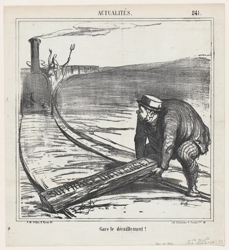Beware of Derailment!, from "News of the Day" Wall Art by Honoré Daumier - High-Resolution Digital Print
