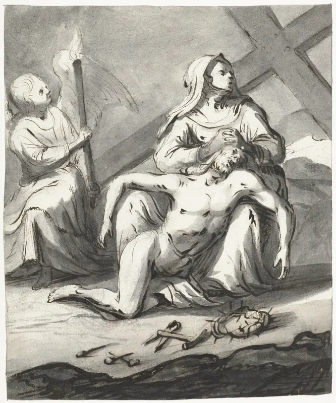 Bewening van het lichaam van Christus Wall Art by Moses ter Borch - High-Resolution Digital Print