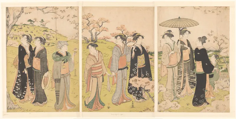 Bewonderen van de kersenbloesem te Asukayama Wall Art by Unknown - High-Resolution Digital Print
