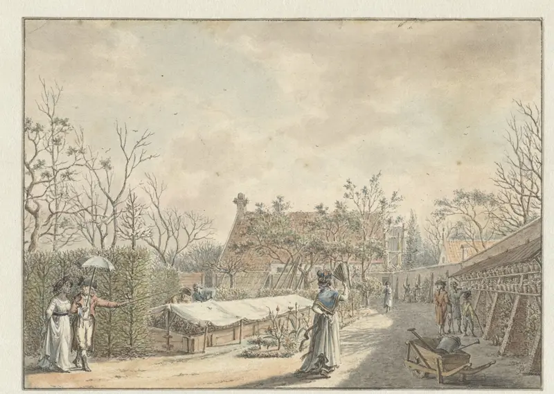 Bezoek aan een bloemkwekerij Wall Art by Jacob Cats (1741-1799) - High-Resolution Digital Print