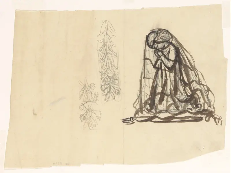 Biddend meisje en ornament Wall Art by Leo Gestel - High-Resolution Digital Print