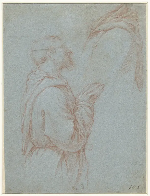 Biddende monnik, en profil Wall Art by Unknown - High-Resolution Digital Print