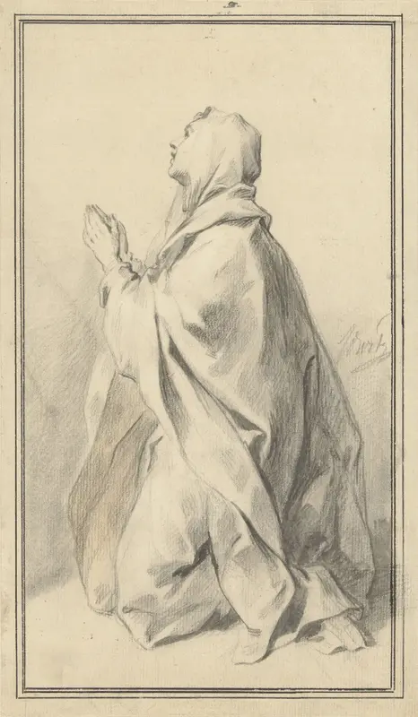 Biddende vrouw, naar links in profiel Wall Art by Jacob de Wit - High-Resolution Digital Print