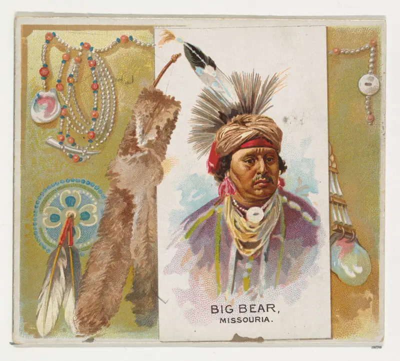 Big Bear, Missouria, from the American Indian Chiefs series (N36) for Allen & Ginter Cigarettes Wall Art by Allen & Ginter - High-Resolution Digital Print