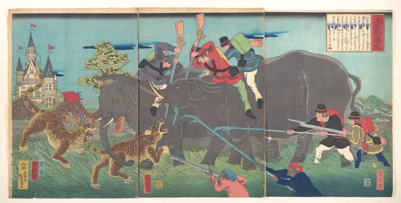 Big Elephants Being Attacked
