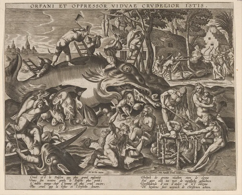 Big Fishes Eat Small Ones Wall Art by Anonymous, Netherlandish, late 16th century - High-Resolution Digital Print