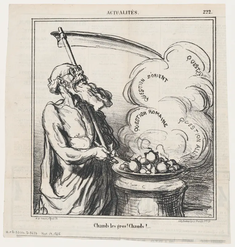 Big hot ones! Hot!, from 'News of the day,' published in Le Charivari, November 14, 1868 Wall Art by Honoré Daumier - High-Resolution Digital Print
