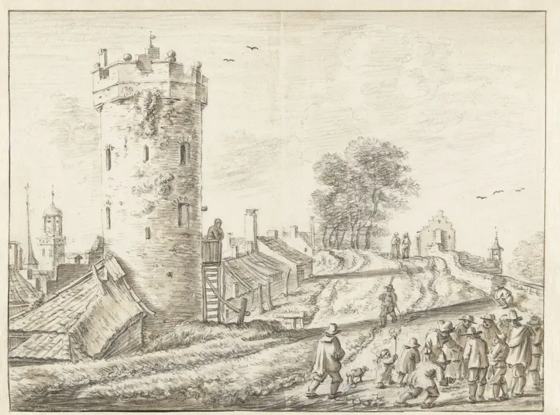 Bijlhouwerstoren op de wallen van Utrecht Wall Art by Herman Saftleven - High-Resolution Digital Print