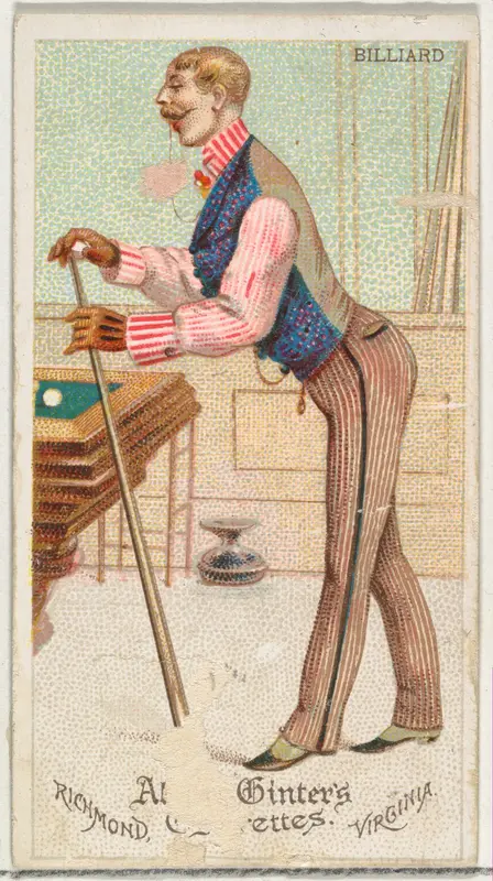 Billiard, from World's Dudes series (N31) for Allen & Ginter Cigarettes Wall Art by Allen & Ginter - High-Resolution Digital Print