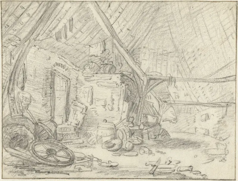 Binnenkant van een boerenschuur Wall Art by Unknown - High-Resolution Digital Print