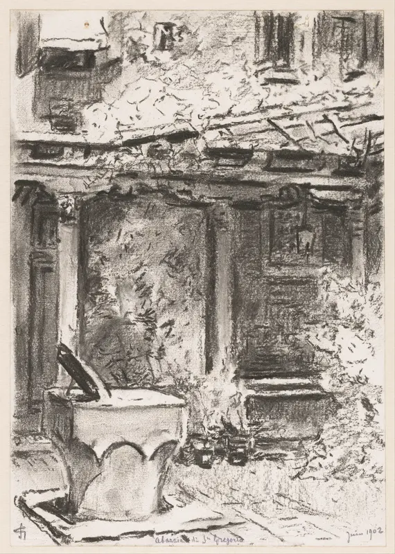 Binnenplaats van Abbazia di S. Gregorio Wall Art by Carel Nicolaas Storm van 's-Gravesande - High-Resolution Digital Print