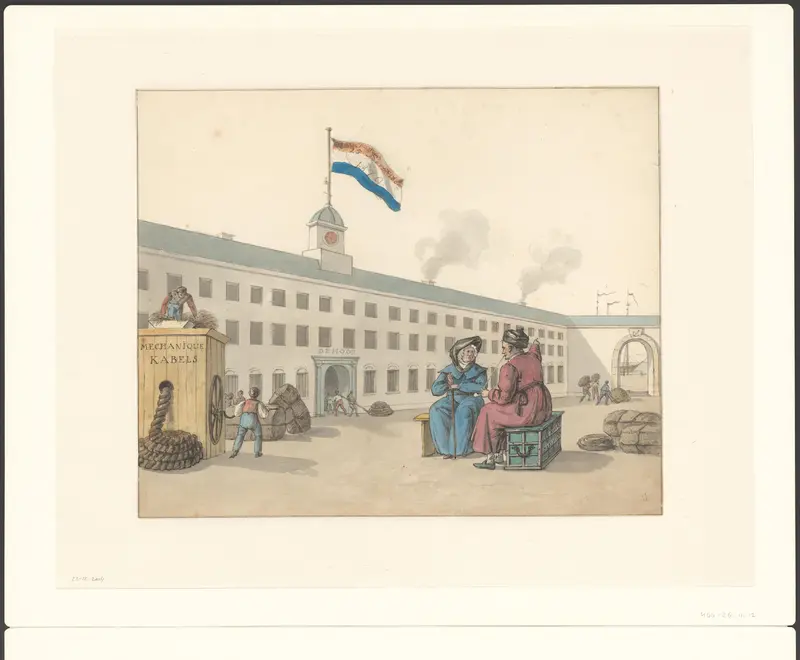 Binnenplaats van een maritiem gebouw Wall Art by Unknown - High-Resolution Digital Print
