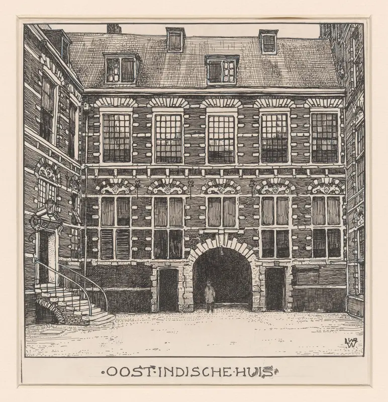 Binnenplaats van het Oost-Indische Huis aan de Oude Hoogstraat te Amsterdam Wall Art by Willem Wenckebach - High-Resolution Digital Print