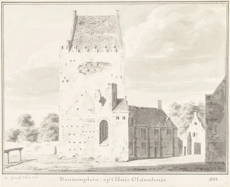 Binnenplein van het Huis Oldenhuis te Vollenhove Wall Art by Cornelis Pronk - High-Resolution Digital Print