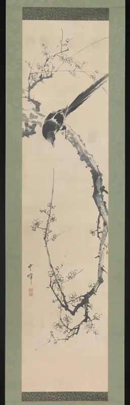 Bird and Plum Blossoms Wall Art by Unpō - High-Resolution Digital Print