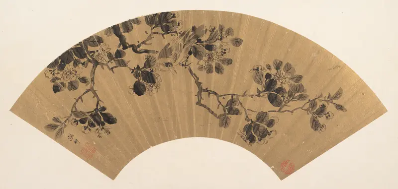 Bird on a flowering branch Wall Art by Zhang Chong - High-Resolution Digital Print