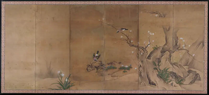Birds and Flowers of the Four Seasons Wall Art by Kano Sanboku - High-Resolution Digital Print