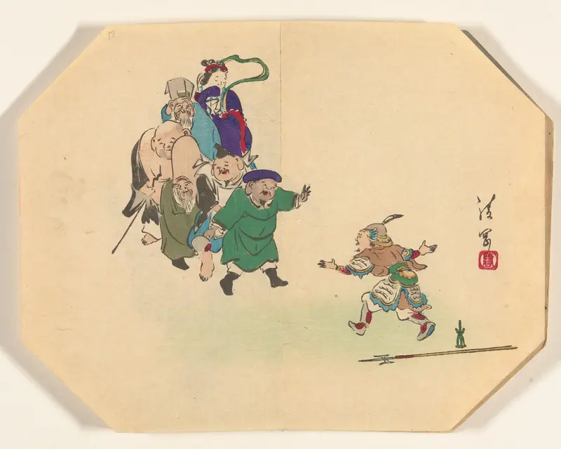 Bishamon verwelkomt de andere geluksgoden Wall Art by Unknown - High-Resolution Digital Print