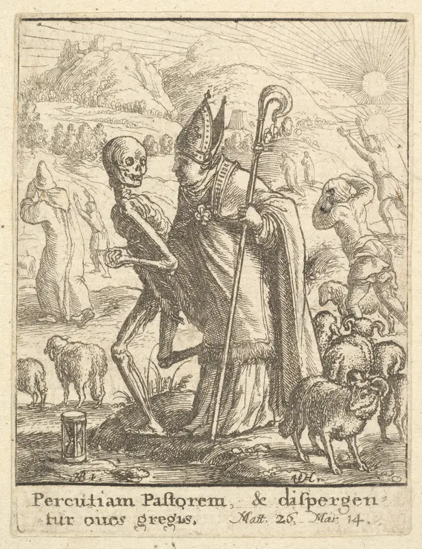 Bishop, from "Dance of Death" Wall Art by Wenceslaus Hollar - High-Resolution Digital Print