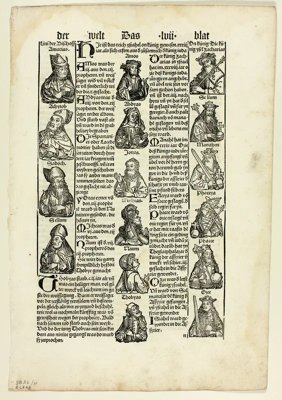 Bishops, Prophets, and Kings from Schedel Weltchronik (Schedel's World History), Plate 10 from Woodcuts from Books of the 15th Century Wall Art by Unknown artist - High-Resolution Digital Print