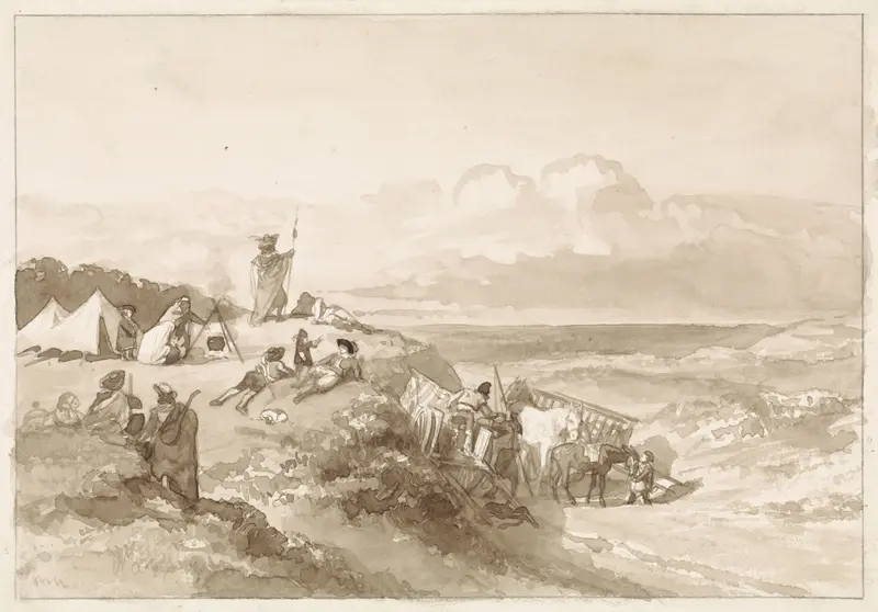Bivak in heuvelig landschap Wall Art by Willem de Famars Testas - High-Resolution Digital Print