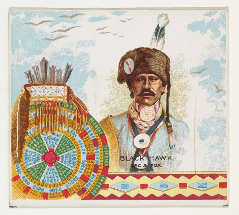 Black Hawk, Sac & Fox, from the American Indian Chiefs series (N36) for Allen & Ginter Cigarettes Wall Art by Allen & Ginter - High-Resolution Digital Print