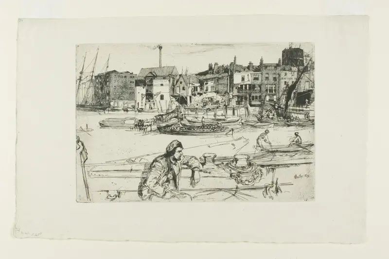 Black Lion Wharf, from A Series of Sixteen Etchings of Scenes on the Thames (the "Thames Set")