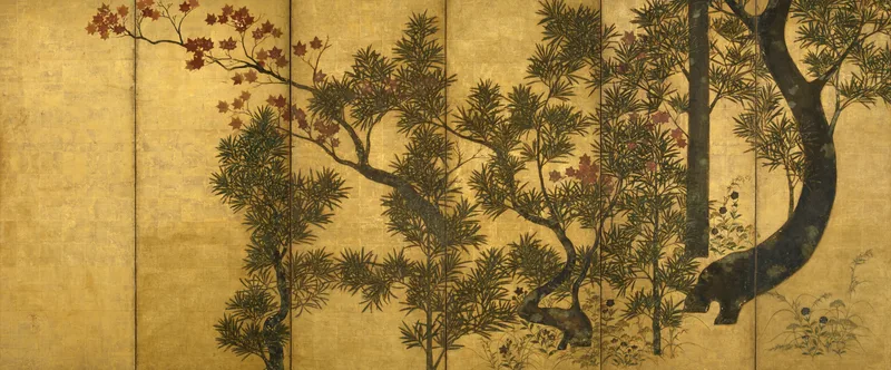 Black Pines and Maple Trees Wall Art by Tawara Sōtatsu - High-Resolution Digital Print