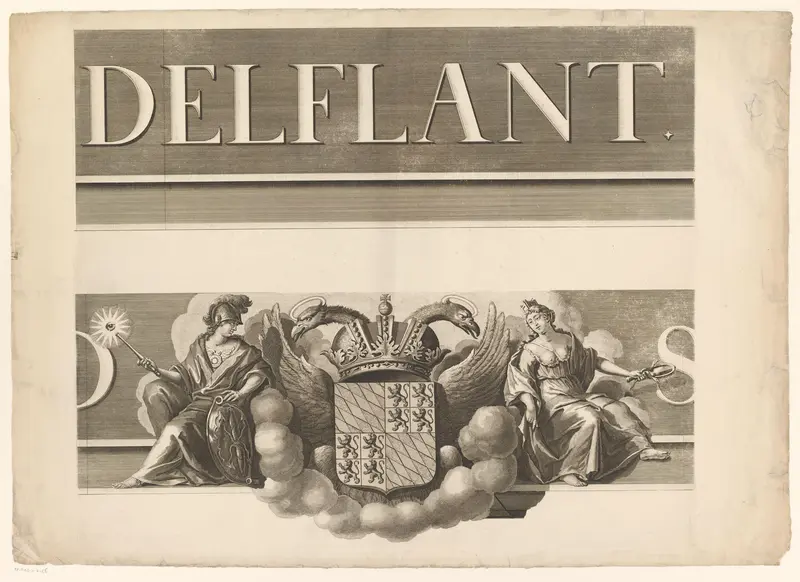 Blad met deel van de titelstrook van een kaart van het Hoogheemraadschap van Delfland Wall Art by Pieter Sluyter - High-Resolution Digital Print