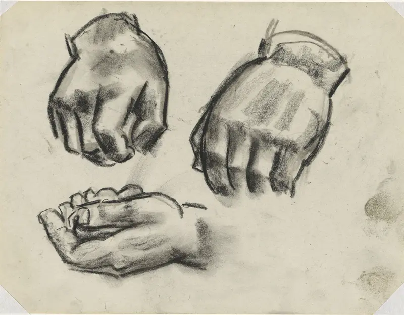 Blad met drie studies van handen Wall Art by Leo Gestel - High-Resolution Digital Print