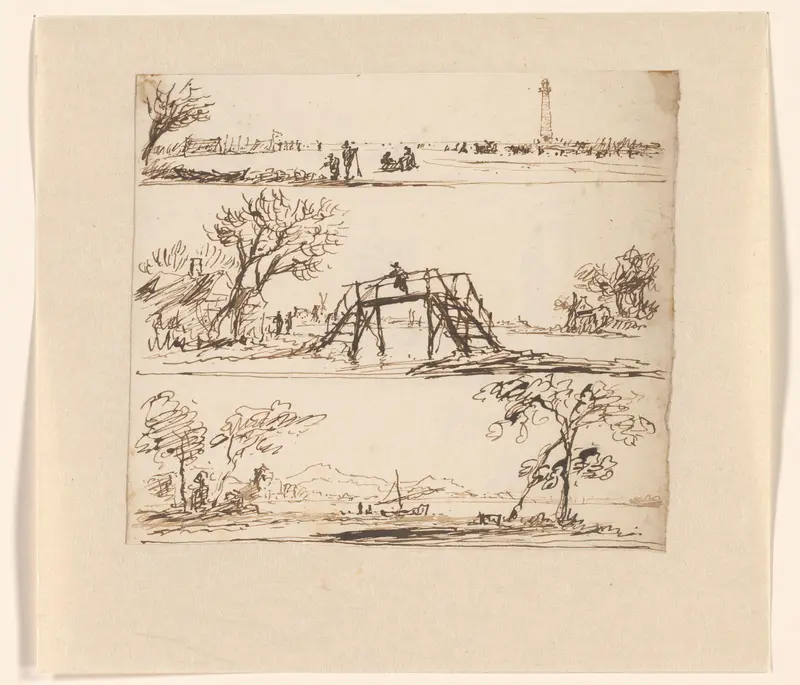 Blad met drie voorstellingen Wall Art by Hendrik Spilman - High-Resolution Digital Print
