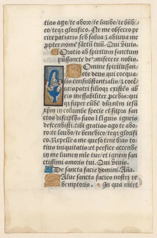 Blad met handschrift, mogelijk uit een getijdenboek Wall Art by anonymous - High-Resolution Digital Print