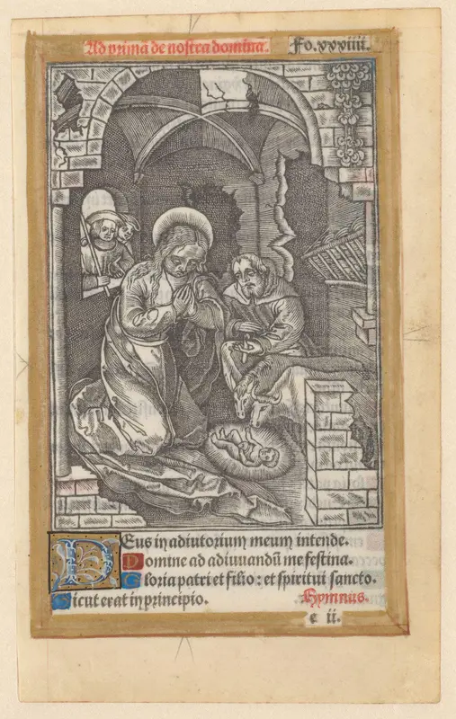 Blad uit een getijdenboek met de Geboorte van Christus Wall Art by anonymous - High-Resolution Digital Print