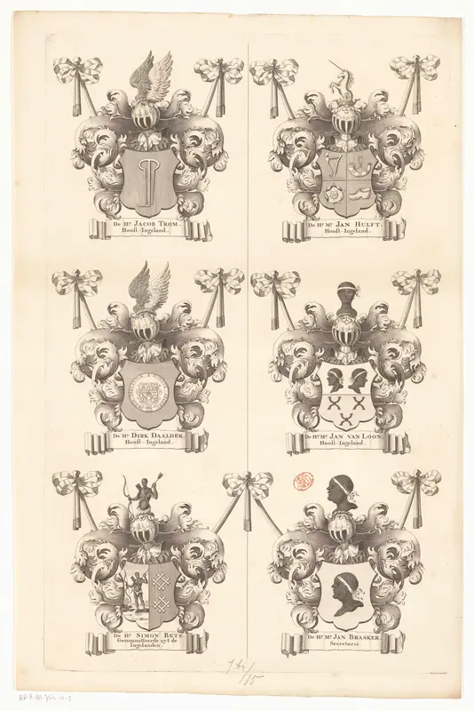 Blad voor wapenrand bij een kaart van de Purmer (derde blad) Wall Art by anonymous - High-Resolution Digital Print