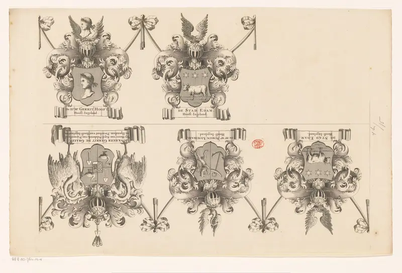 Blad voor wapenrand bij een kaart van de Purmer (tweede blad) Wall Art by Johannes Leupenius - High-Resolution Digital Print