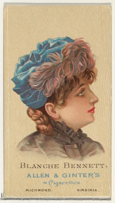 Blanche Bennett, from World's Beauties, Series 2 (N27) for Allen & Ginter Cigarettes Wall Art by Allen & Ginter - High-Resolution Digital Print