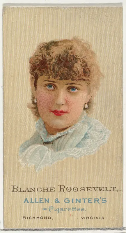 Blanche Roosevelt, from World's Beauties, Series 2 (N27) for Allen & Ginter Cigarettes Wall Art by Allen & Ginter - High-Resolution Digital Print