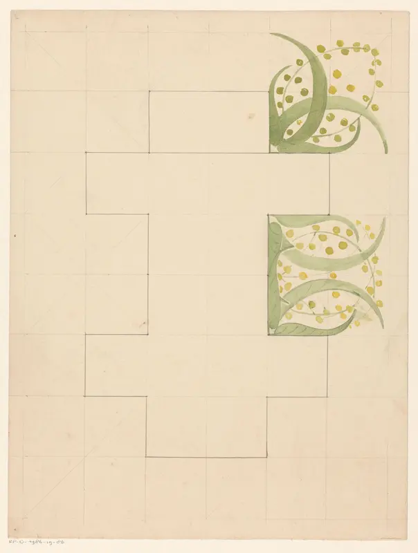 Blanco handtekeningenblad met bladeren Wall Art by Reinier Willem Petrus de Vries (1874-1953) - High-Resolution Digital Print