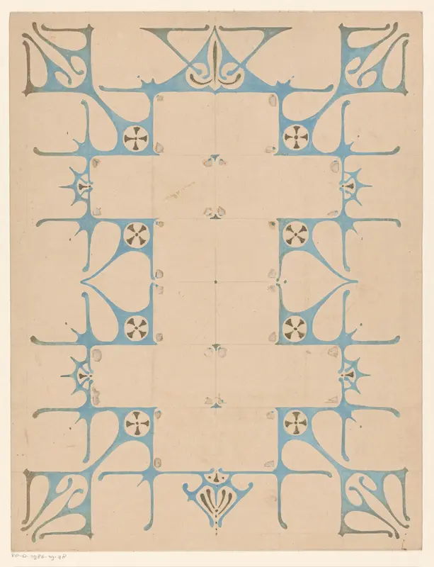 Blanco handtekeningenblad met ornamenten Wall Art by Reinier Willem Petrus de Vries (1874-1953) - High-Resolution Digital Print