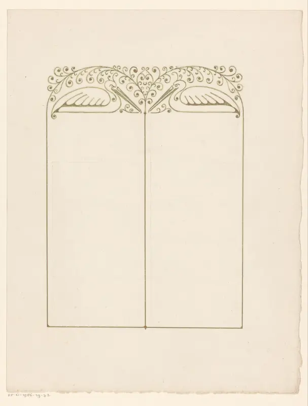 Blanco handtekeningenblad met pelikanen Wall Art by Reinier Willem Petrus de Vries (1874-1953) - High-Resolution Digital Print