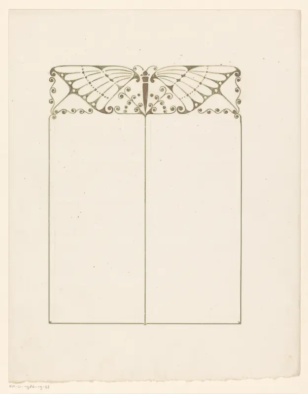 Blanco handtekeningenblad met vlinders Wall Art by Reinier Willem Petrus de Vries (1874-1953) - High-Resolution Digital Print
