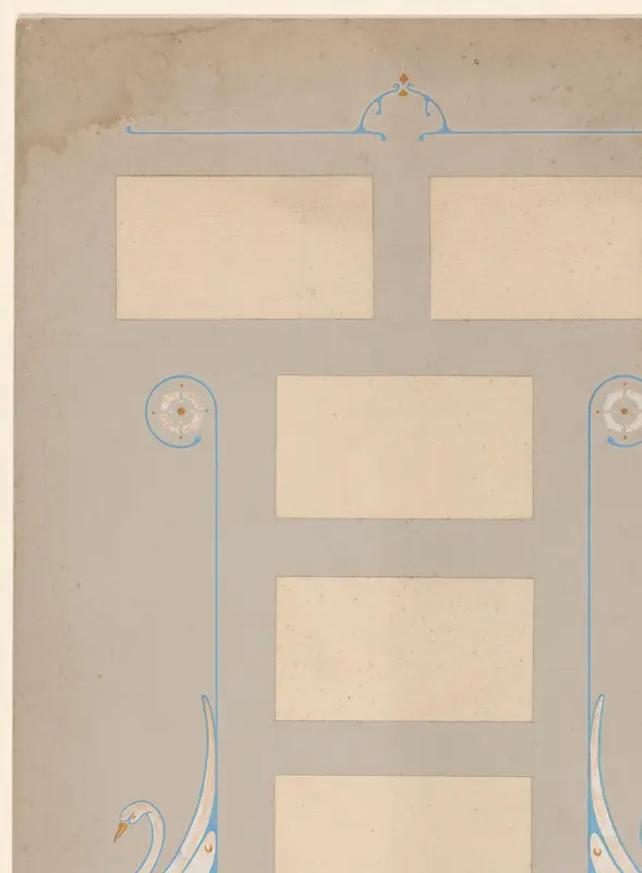 Blanco handtekeningenblad met zwanen Wall Art by Reinier Willem Petrus de Vries (1874-1953) - High-Resolution Digital Print