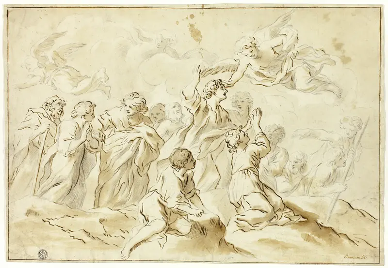 Blessed Ascending to Heaven Wall Art by Giovanni Francesco Romanelli - High-Resolution Digital Print