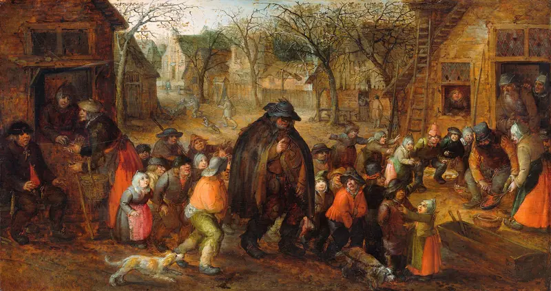 Blind Hurdy-Gurdy Player Wall Art by David Vinckboons - High-Resolution Digital Print